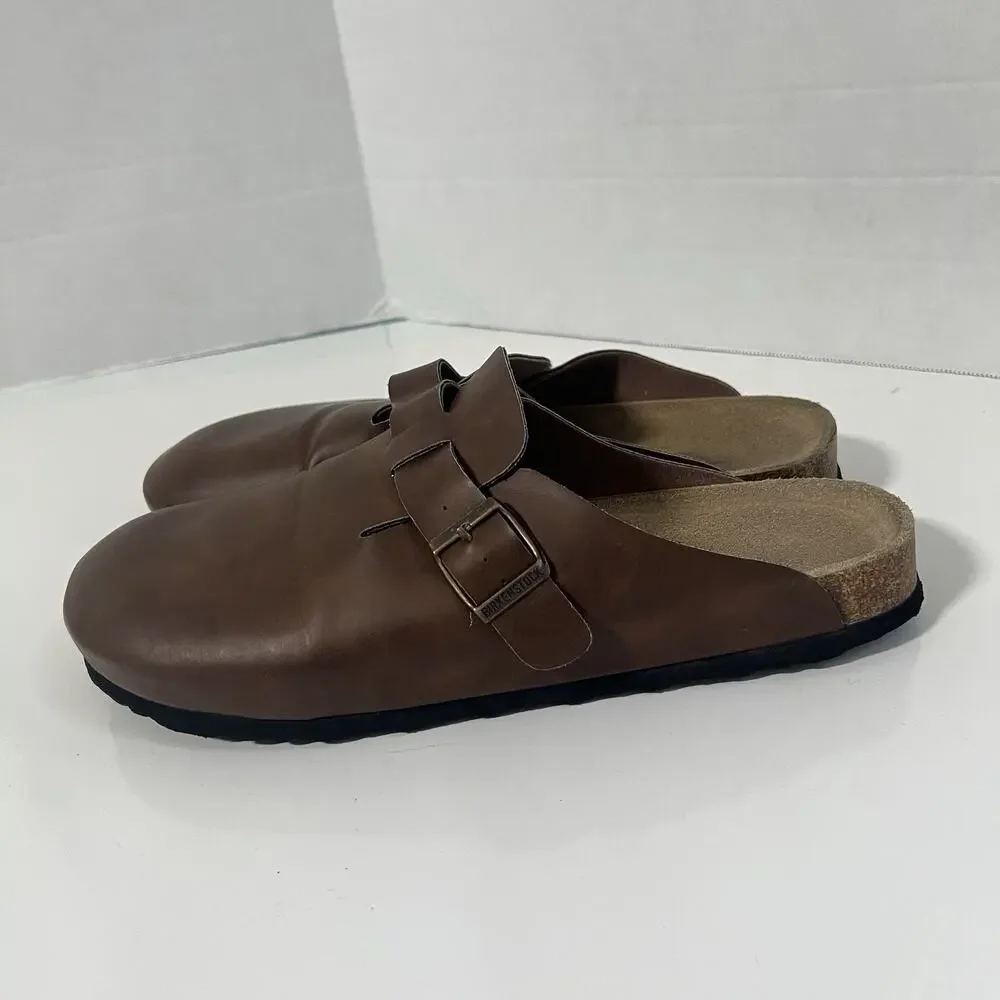Birkenstock Boston Clogs Size 43 Men Cognac Oiled Leather Brown